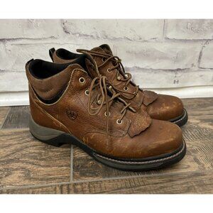 Ariat‎ Brown Leather Lace Up Work Boots Women’s Size 8B Steel Toe 31460